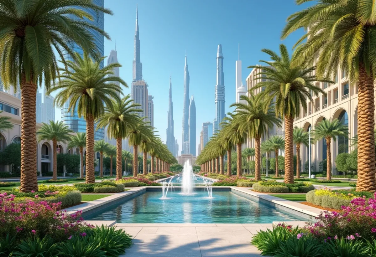 Les oasis urbaines sur la carte de Dubaï