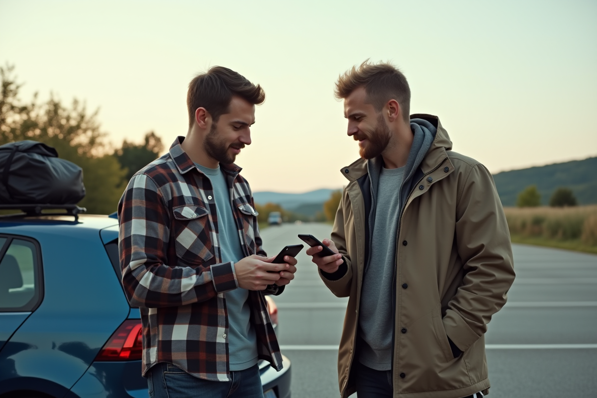 Deux hommes discutant à côté d