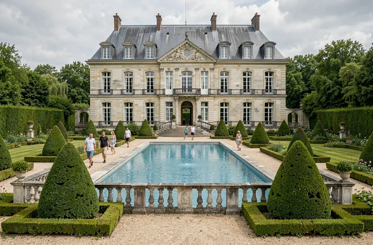 Le Manoir de Beaugency en Sarthe, maison de caractère avec piscine et jardins à la française