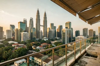 Panorama du skyline de Kuala Lumpur avec les tours Petronas dominant la métropole malaisienne
